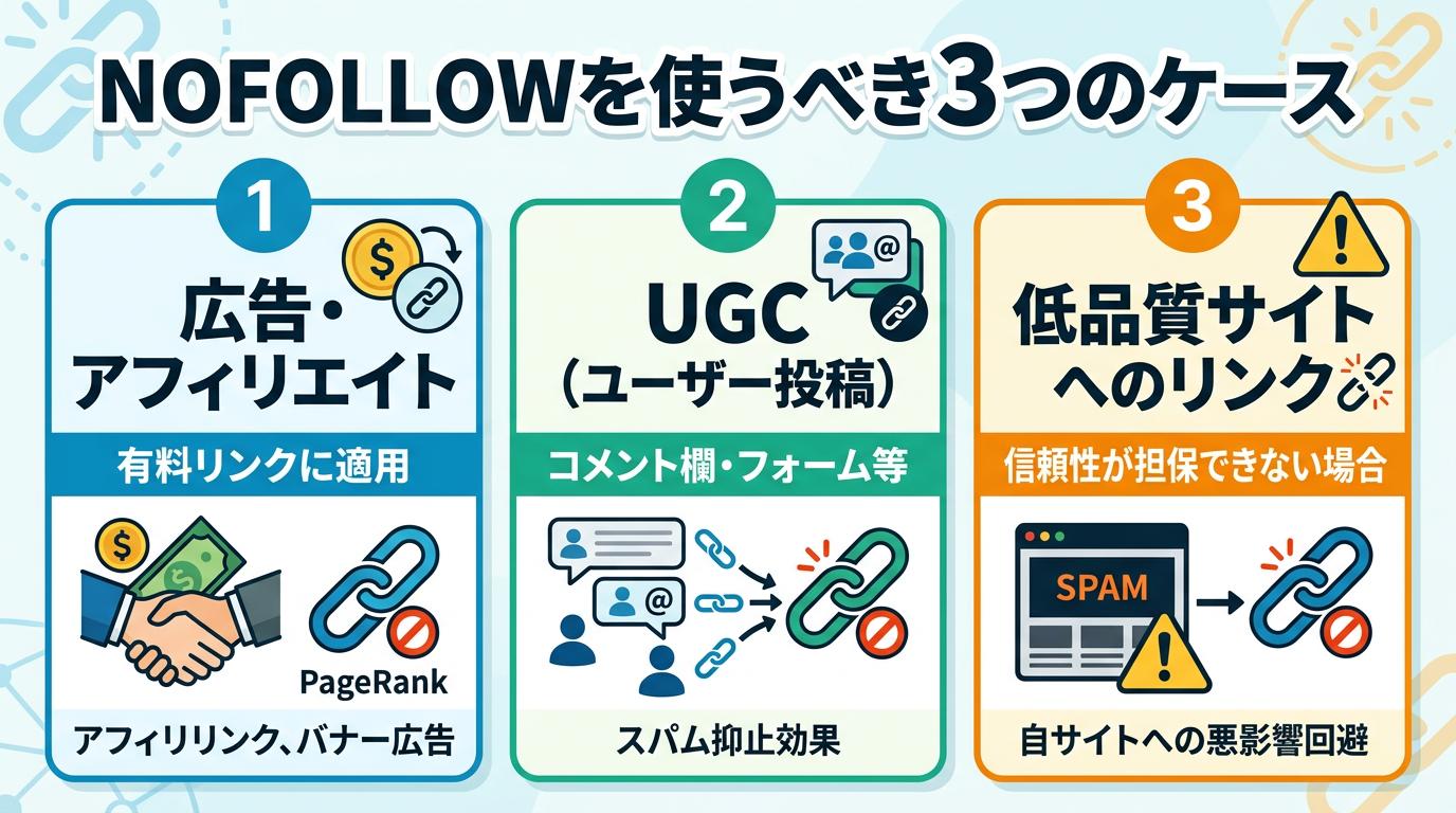 nofollowを使うべき3つのケース