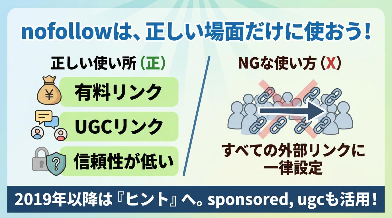 まとめ｜nofollowは正しい場面だけに使おう