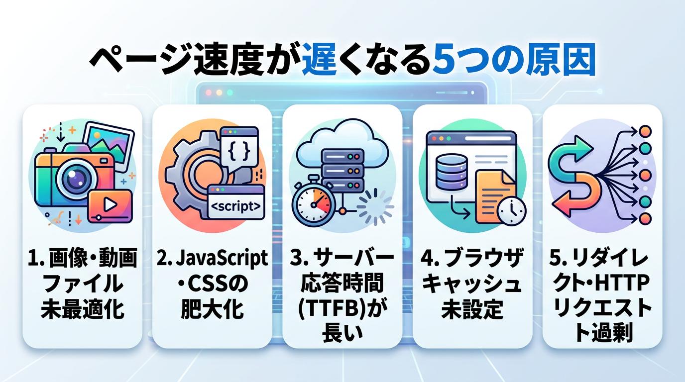 ページ速度が遅くなる5つの原因