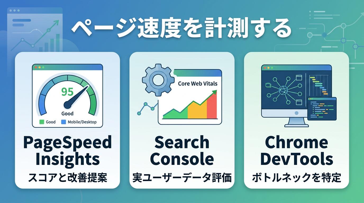 ページ速度の計測ツールと確認方法