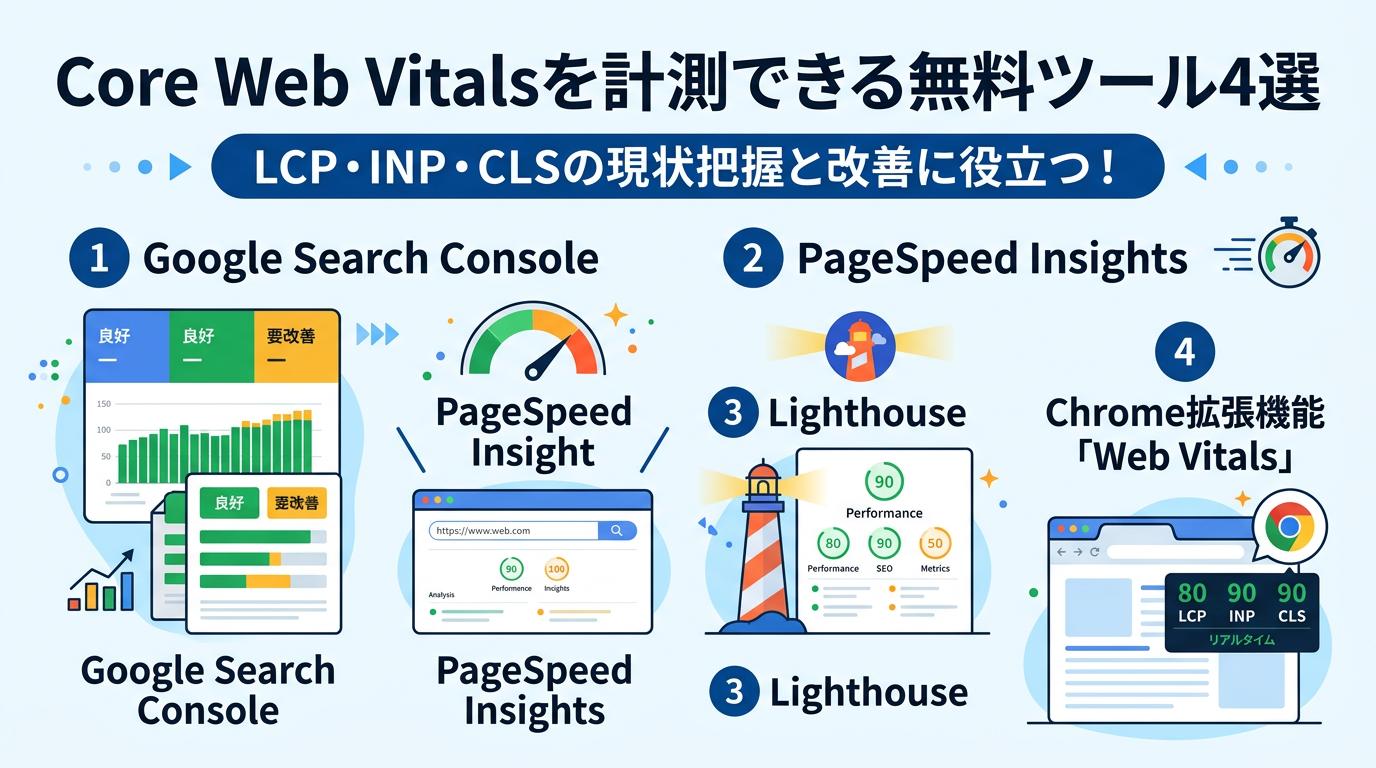 Core Web Vitalsを計測できる無料ツール4選