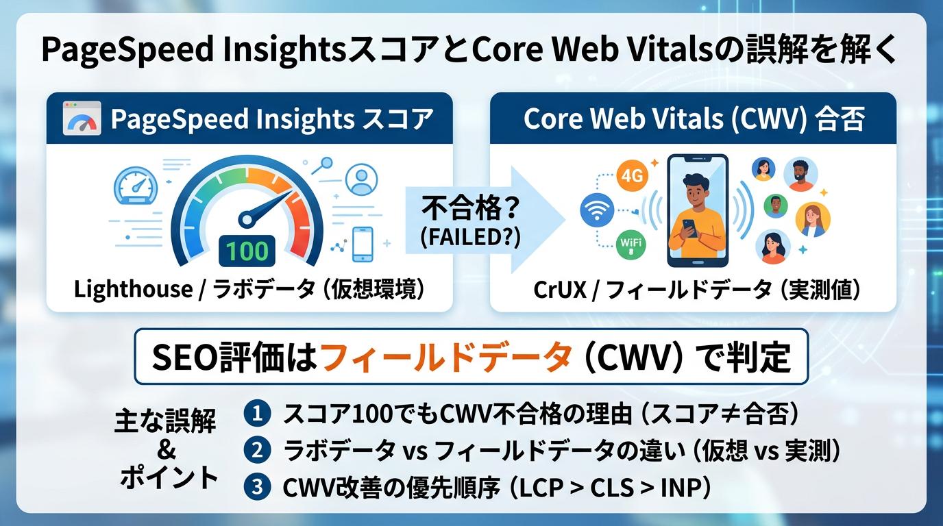 PageSpeed InsightsスコアとCore Web Vitalsの誤解を解く
