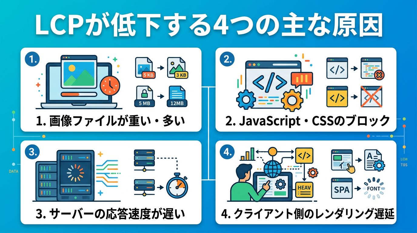 LCPが低下する4つの主な原因