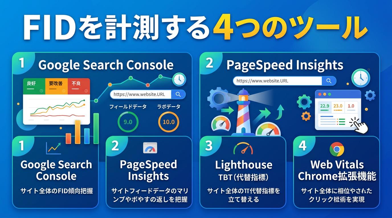 FIDを計測する4つのツールと確認方法