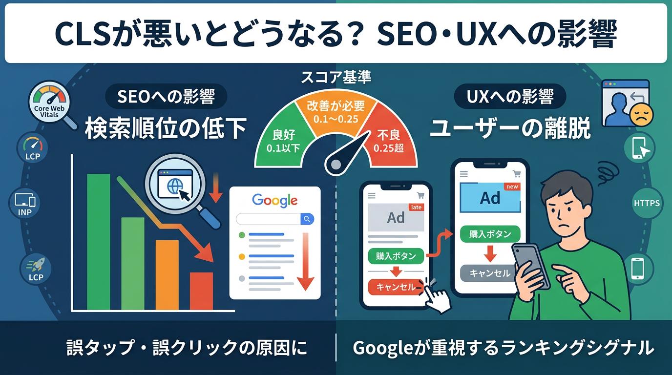 CLSが悪いとどうなる？SEO・UXへの具体的な影響