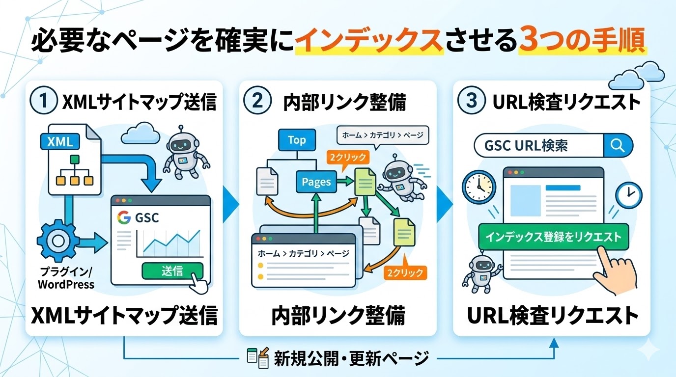 必要なページを確実にインデックスさせる手順