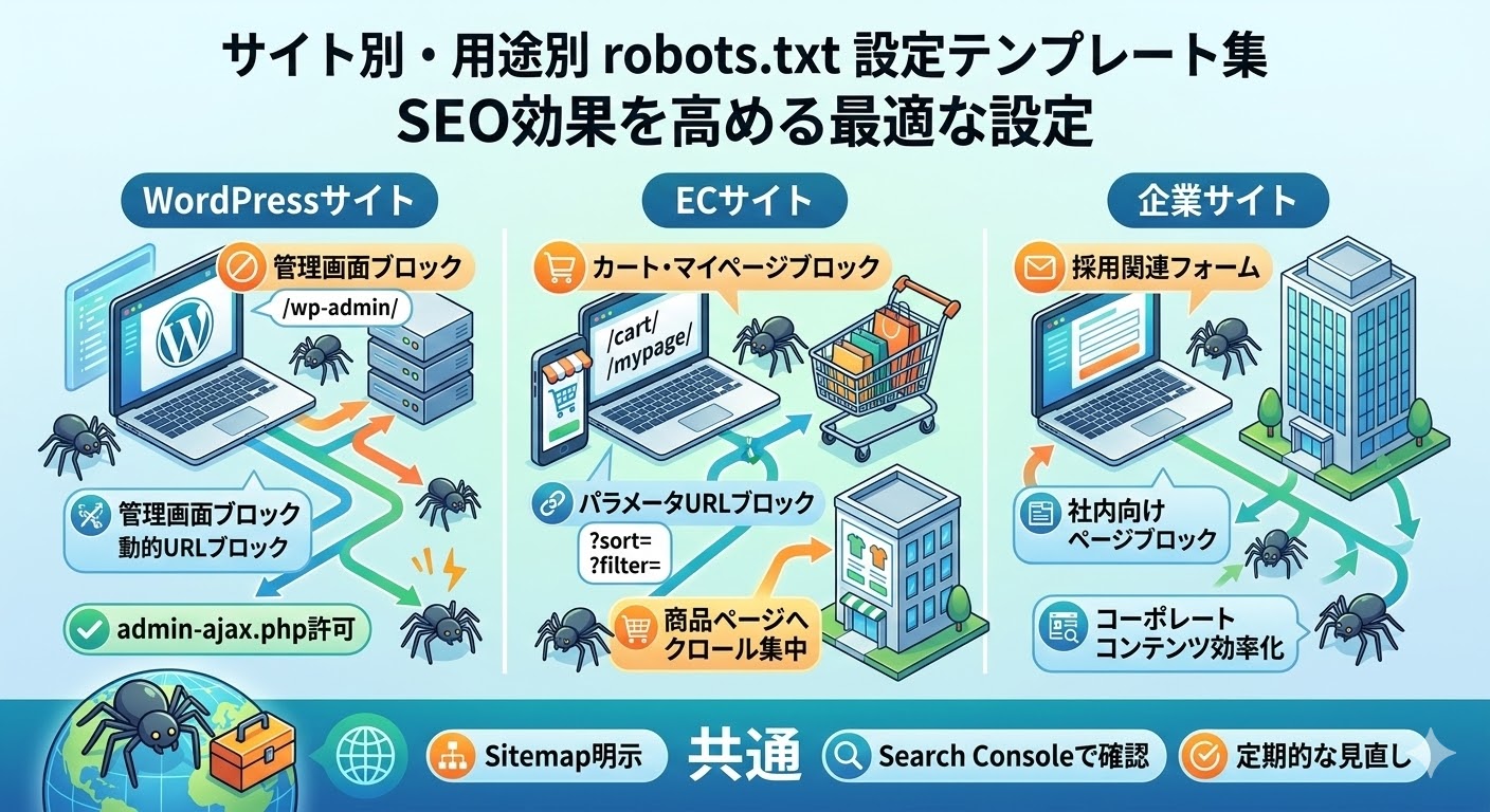 サイト別・用途別の設定テンプレート集