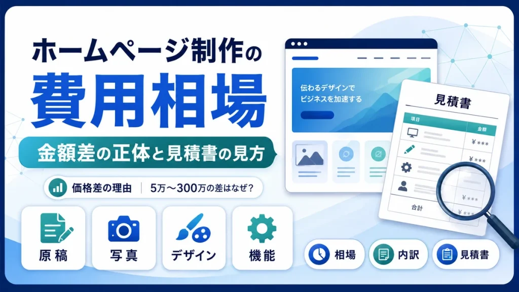 ホームページ制作の費用相場｜金額差の正体と見積書の見方
