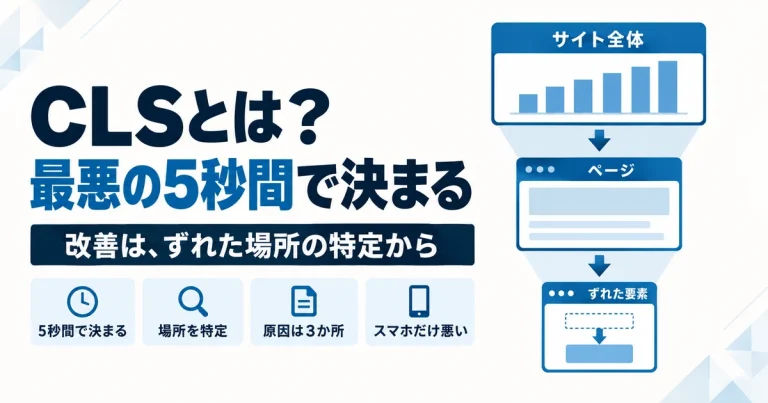 CLSとは？改善はずれた場所の特定から｜スマホ・レスポンシブで悪化する理由