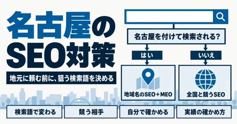 名古屋のSEO対策|地元に頼む前に、狙う検索語を1つ決める