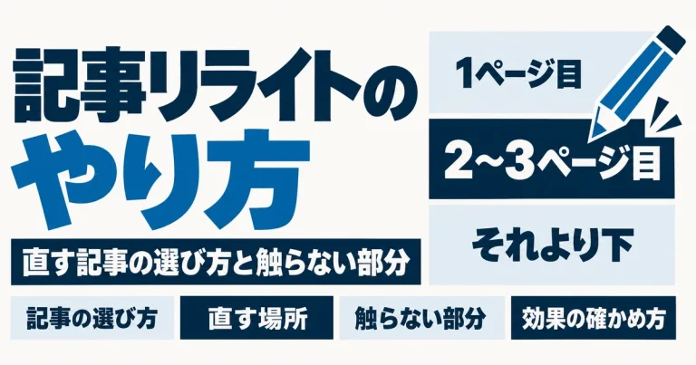 記事リライトのやり方|直す順番と、触ってはいけない部分