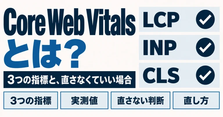 Core Web Vitalsとは?3指標の意味と、直さなくていい場合の見分け方