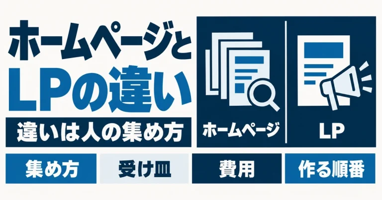 ホームページとLPの違い｜LPを作っても人が来ない理由と、先に必要なもの