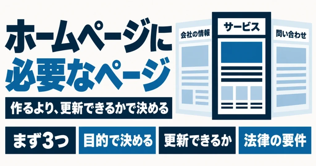 ホームページに必要なページ|作るより、更新できるかで決める