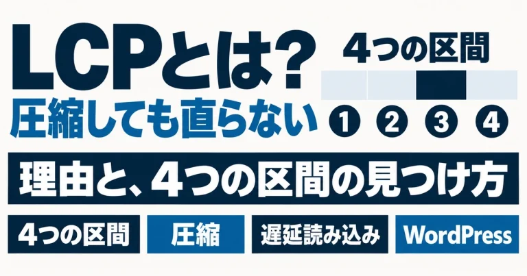 LCPとは？画像を圧縮しても直らない理由と、4つの区間の見つけ方