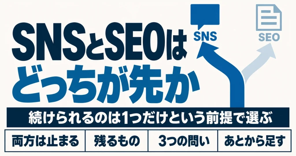 SNSとSEOはどっちが先か|続けられるのは1つだけという前提で選ぶ
