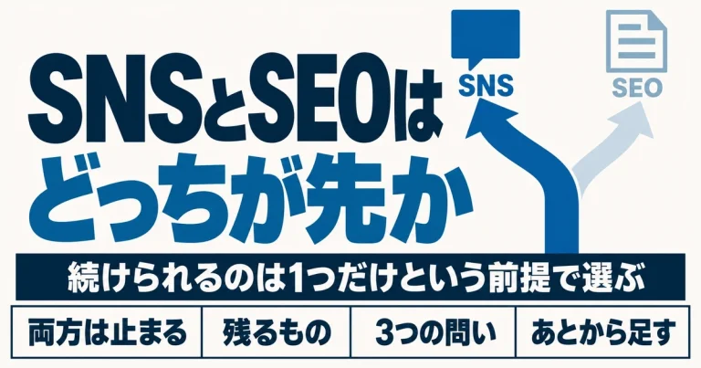 SNSとSEOはどっちが先か｜続けられるのは1つだけという前提で選ぶ